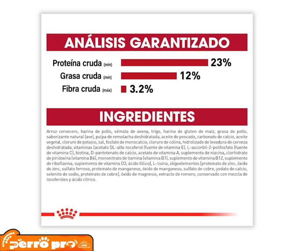 análisis garantizado en español de Royal Canin Adulto Raza Mediana