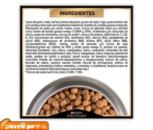 ingredientes de Purina Pro Plan Cachorros Raza Pequeña: