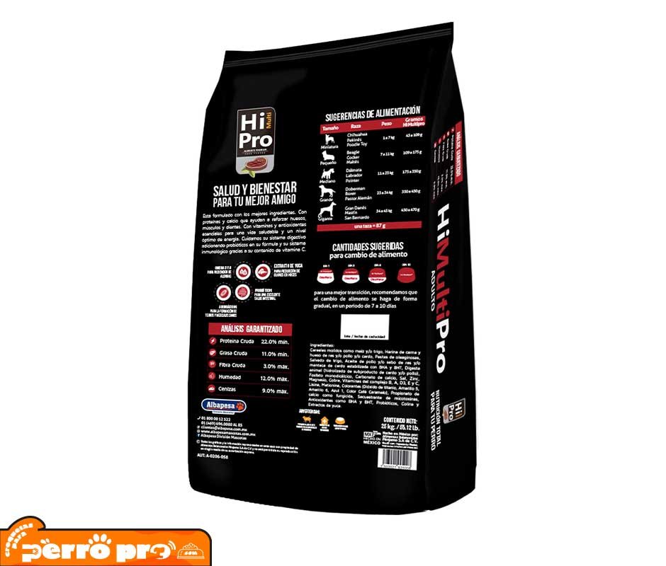 empaque back de Hi Multi Pro croquetasparaperropro.com