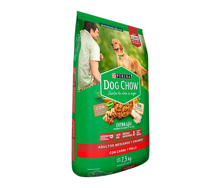 presentacion 3 croquetas Dog Chow Adulto Razas Grandes y Medianas