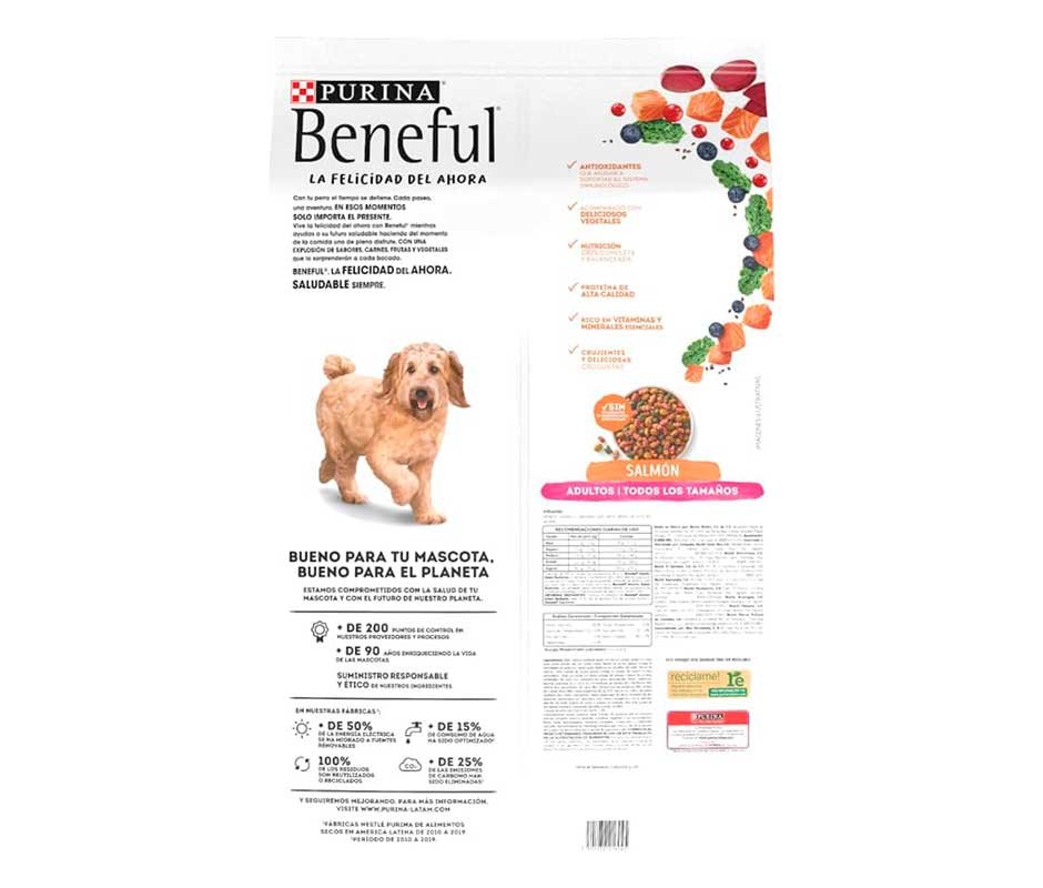 presentacion back Purina Beneful Salud Radiante adulto salmón