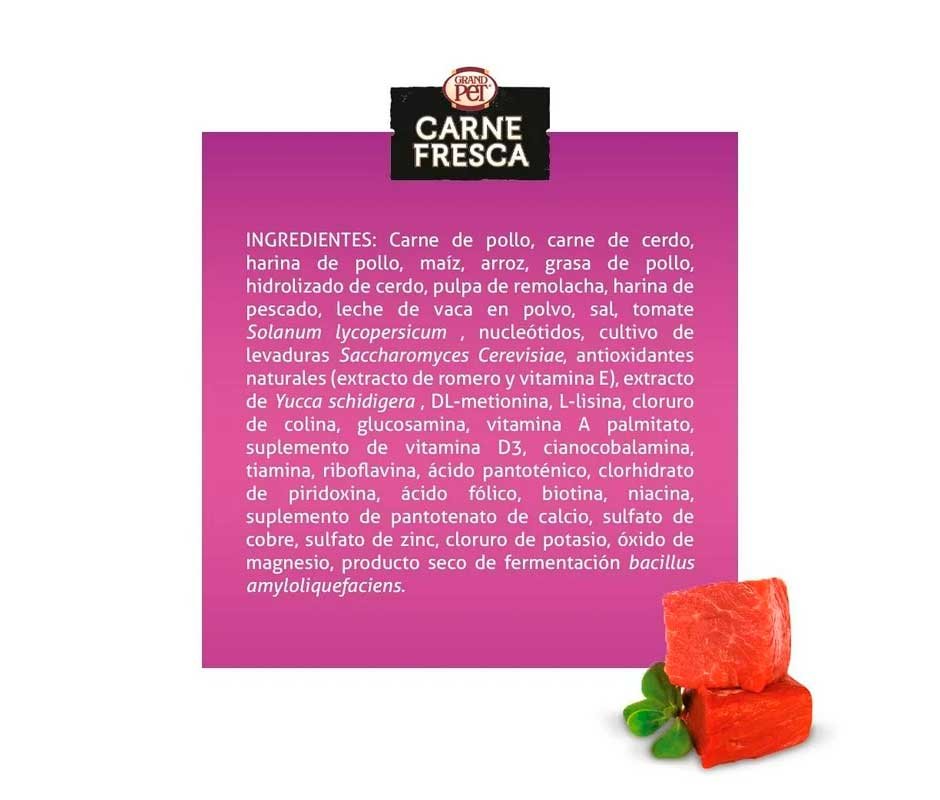 ingrendientes de Carne Fresca Puppy Care
