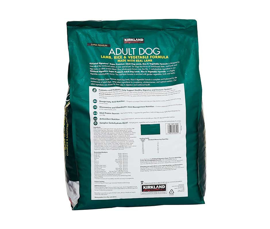 Informacion paquete de Croquetas Kirkland Cordero